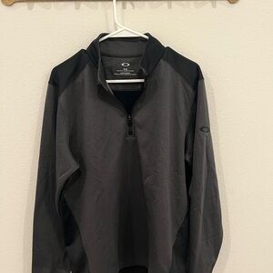 Oakley Men's Dark Gray and Black Quarter-Zip Jacket
